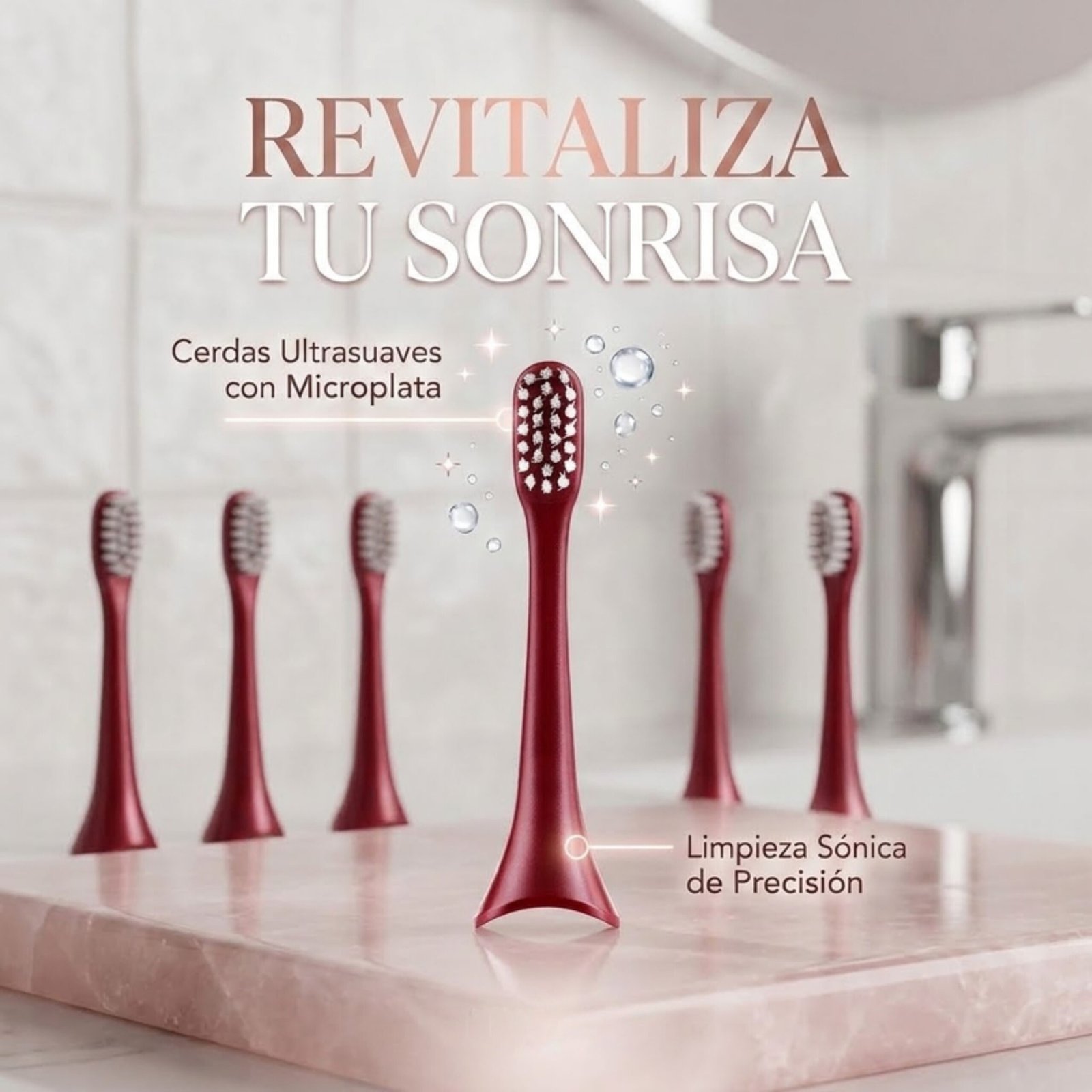 Repuesto Cepillo Electrico Sonico - Aurora T + - Rojo