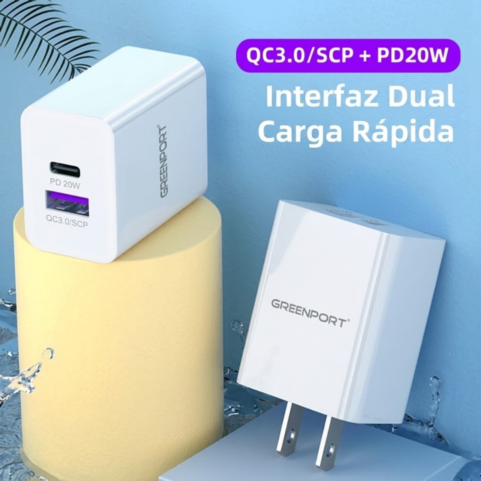 Cargador Usb, Adaptador Carga Rápida Pd, 20w, Tipo C Qc 3.0 - Blanco - Image 2